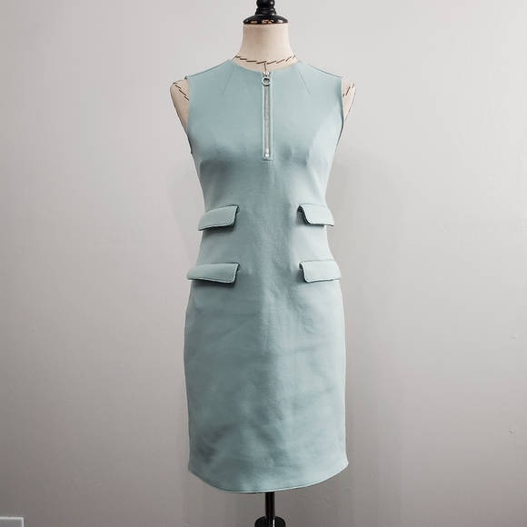 Tory Burch Pastel Blue Scuba Sheath Dress - Picture 2 of 14